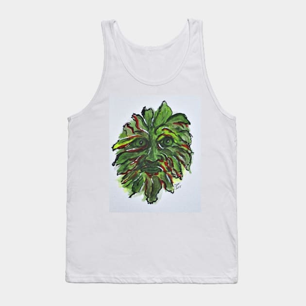 Fall Green Man Tank Top by cjkell